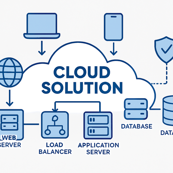 Cloud Computing Illustration with Connections