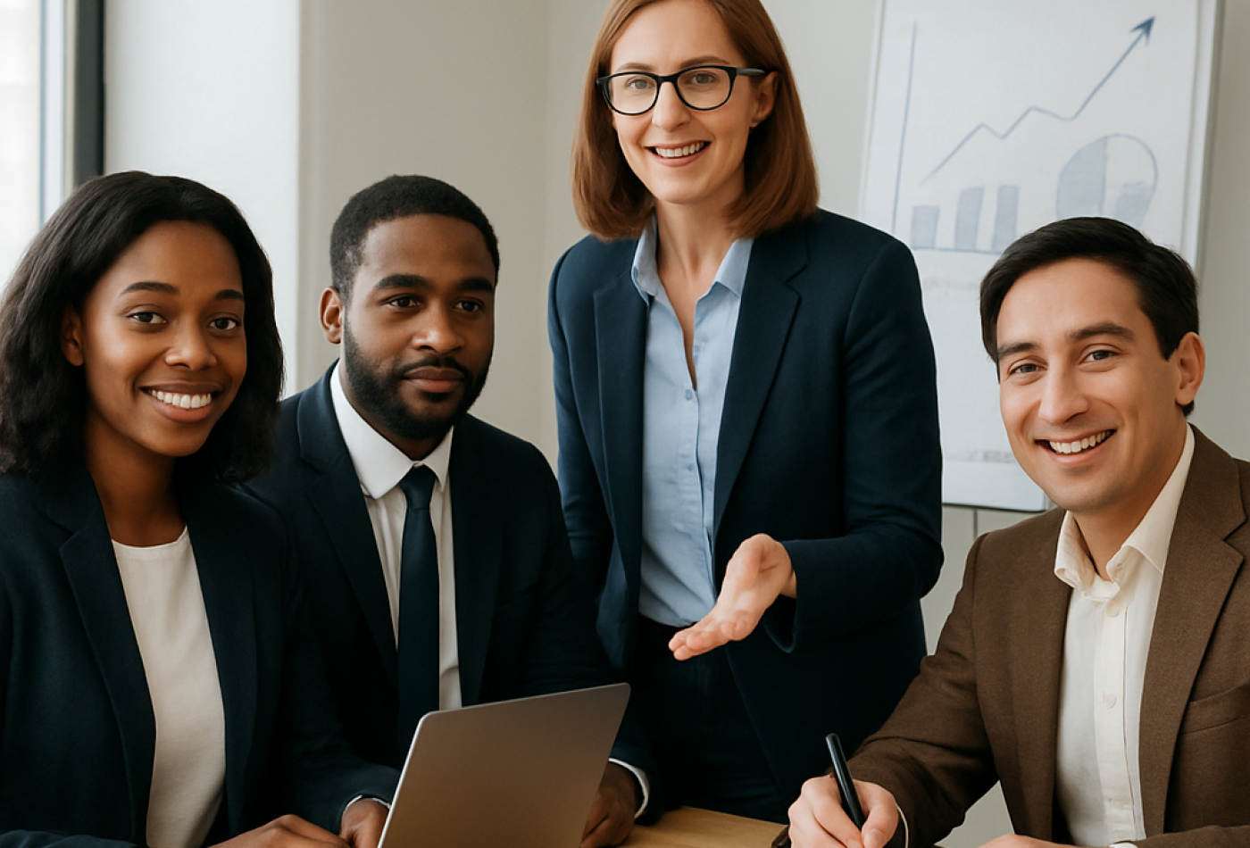 Diverse Professionals in Modern Meeting